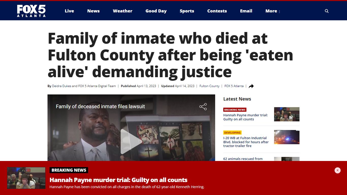 Family of inmate who died at Fulton County after being 'eaten alive ...