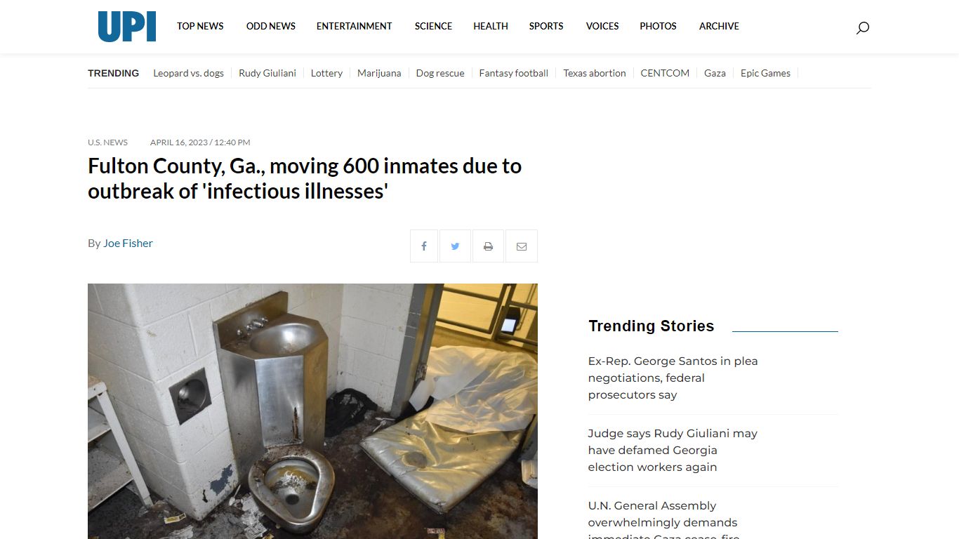Fulton County, Ga., moving 600 inmates due to outbreak of ... - UPI