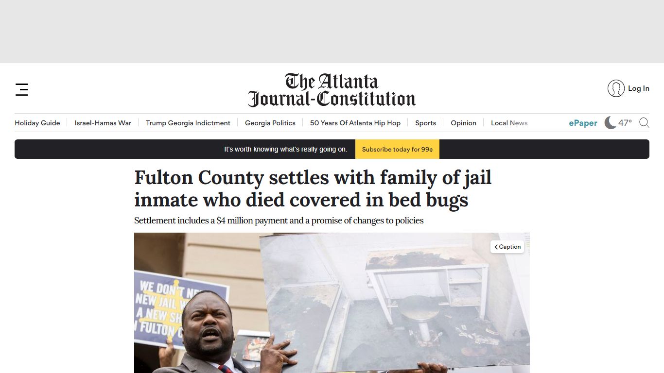Fulton County settles with family of jail inmate who died covered in ...